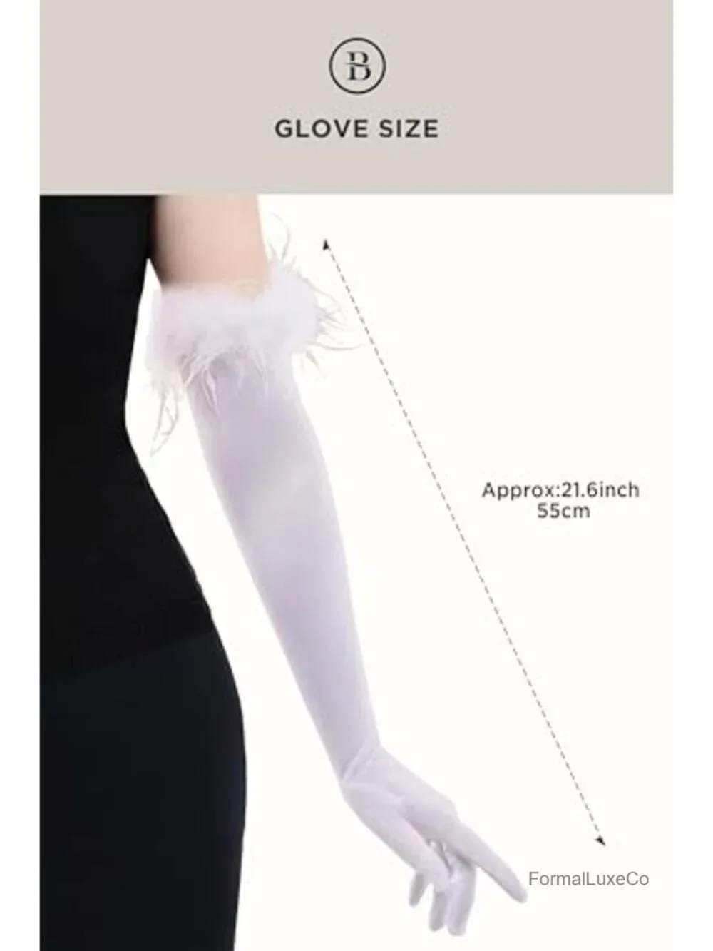 Satin Opera Gloves with Feathers Stretchy Vintage Formal Party Gloves